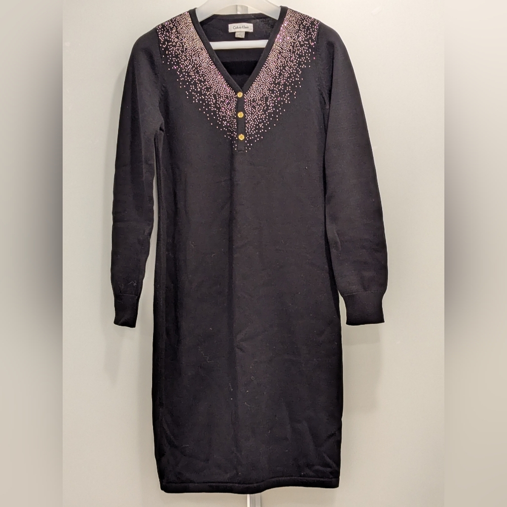 Black Dress with gold accents